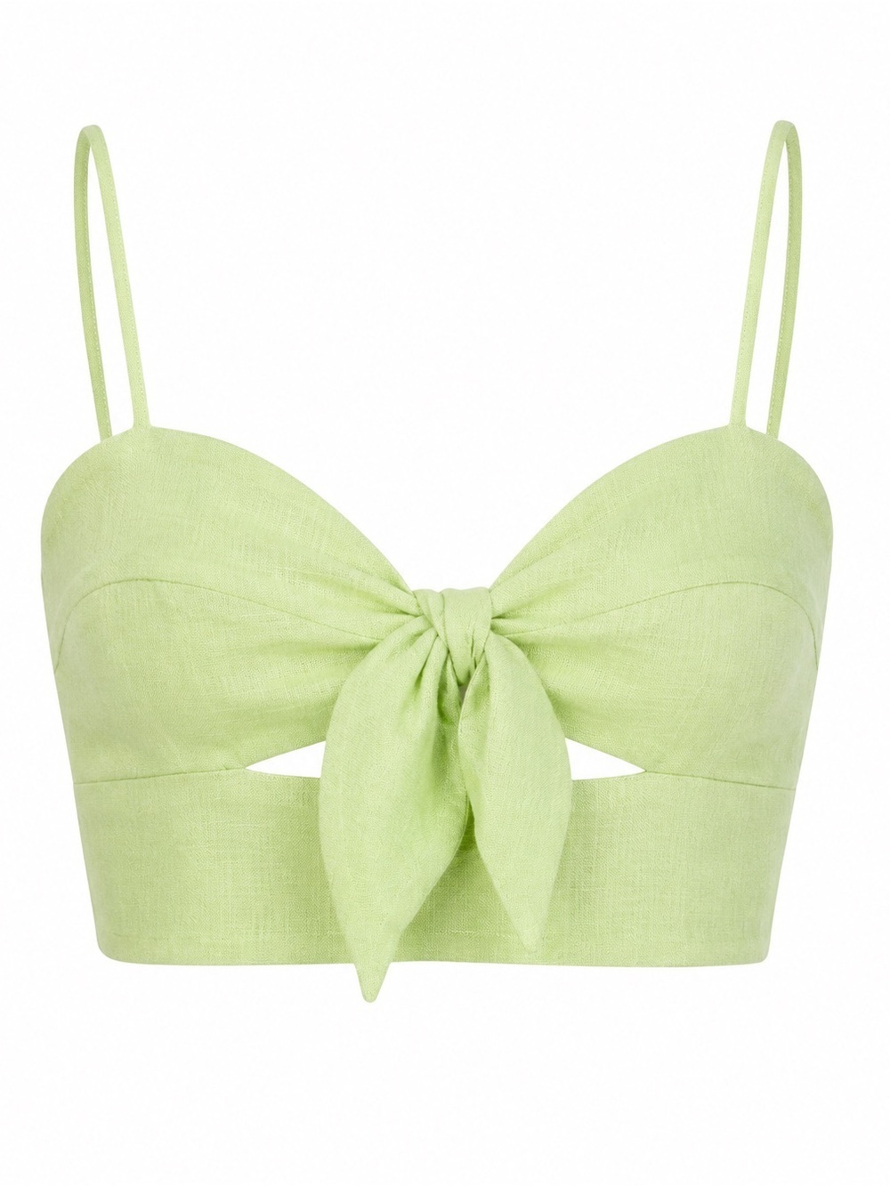 NWT MIGUELINA LINEN SQUARE NECK LIGHT GREEN CROPPED TOP